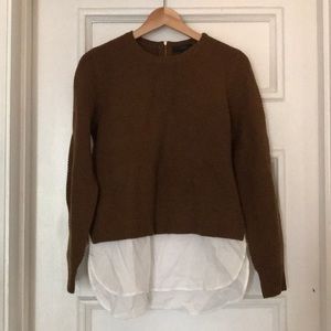 J. Crew waffle knit sweater with shirttail